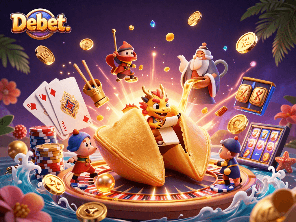 Bet big with Debet. in this vibrant 3D casino kingdom featuring golden fortunes and luck.