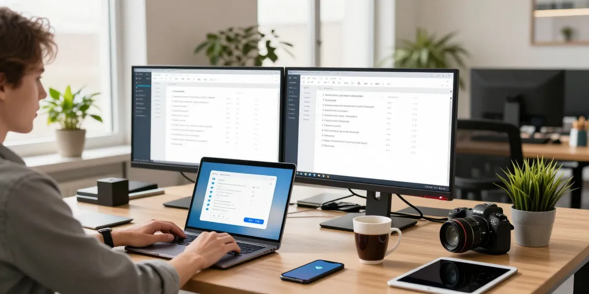 Configuring Telegram Chinese language settings on a laptop in a modern workspace.